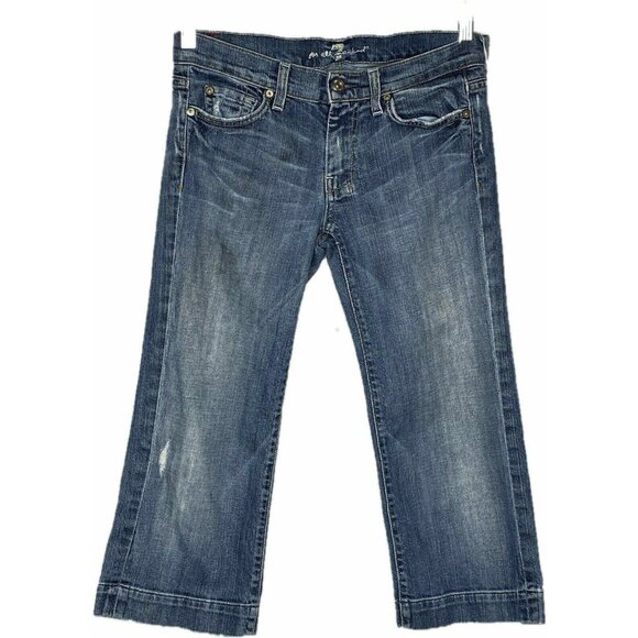 7 For All Mankind Cropped Dojo Jeans 27 P227080U-080U - Picture 1 of 5